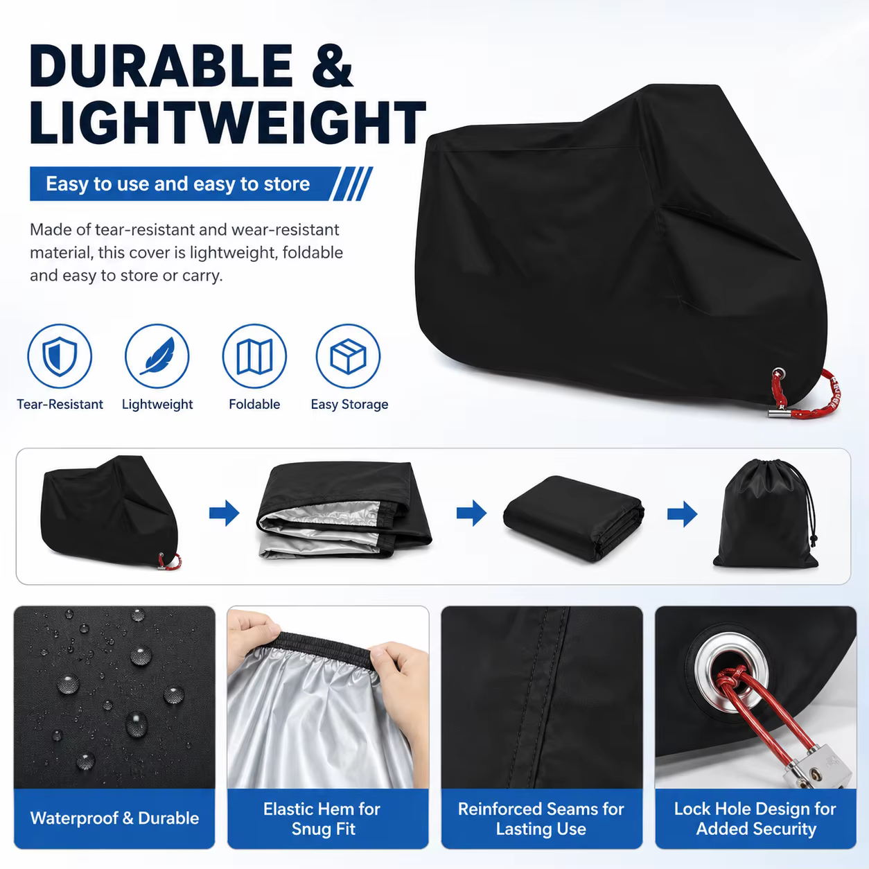 Housse de protection imperméable pour moto