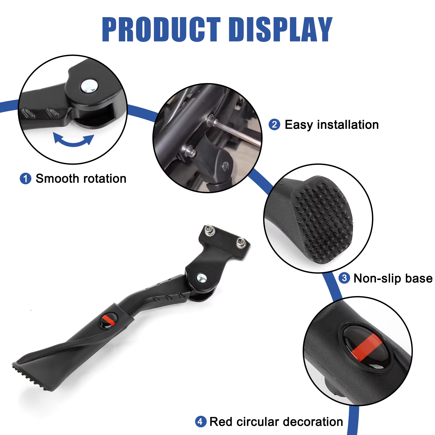 Béquille réglable antidérapante pour vélos électriques Ridstar Q20 Pro Lite H20 H26 Pro X1S/X1