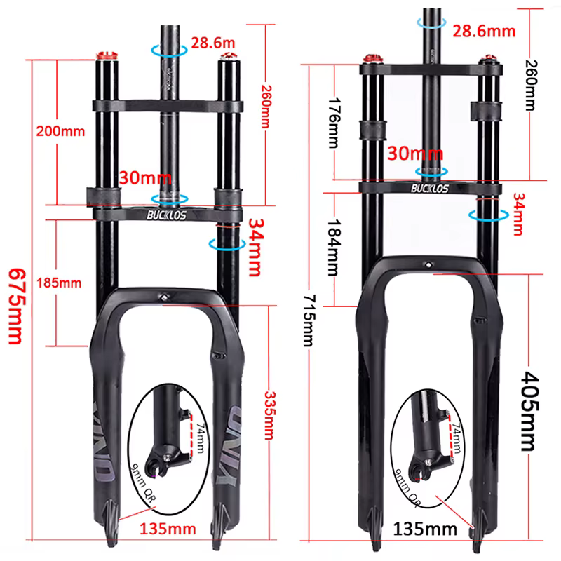 BUCKLOS fourche vtt 20 26 pouces