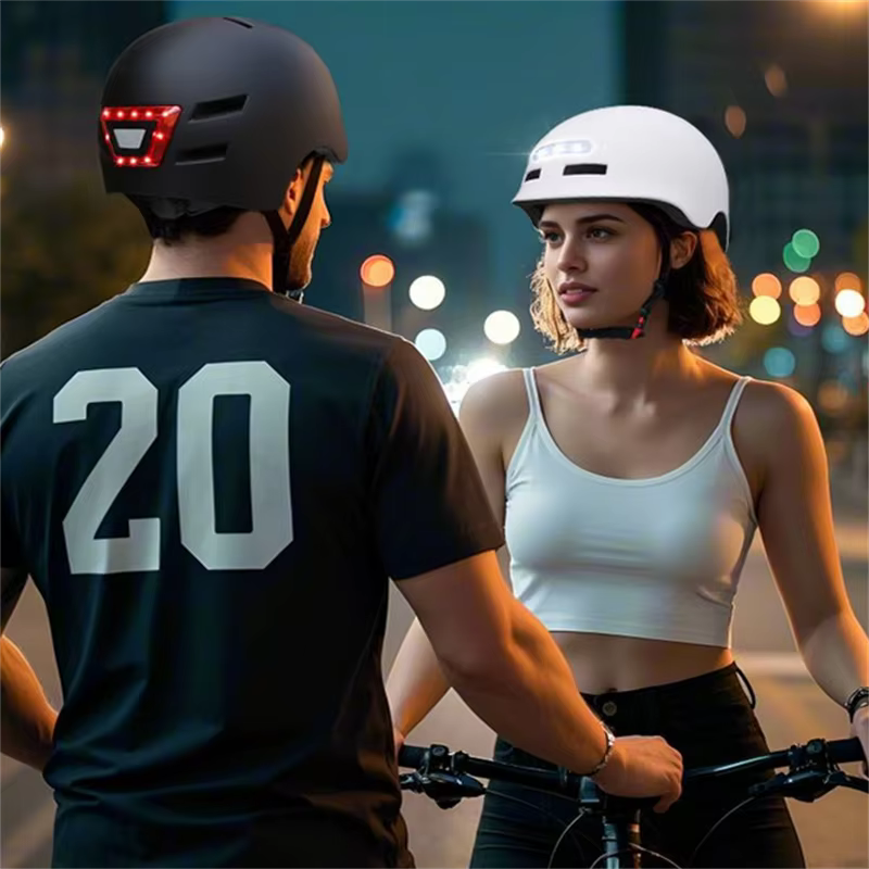 48-61cm vélo casque de cyclisme pour hommes femmes intelligent feu arrière LED