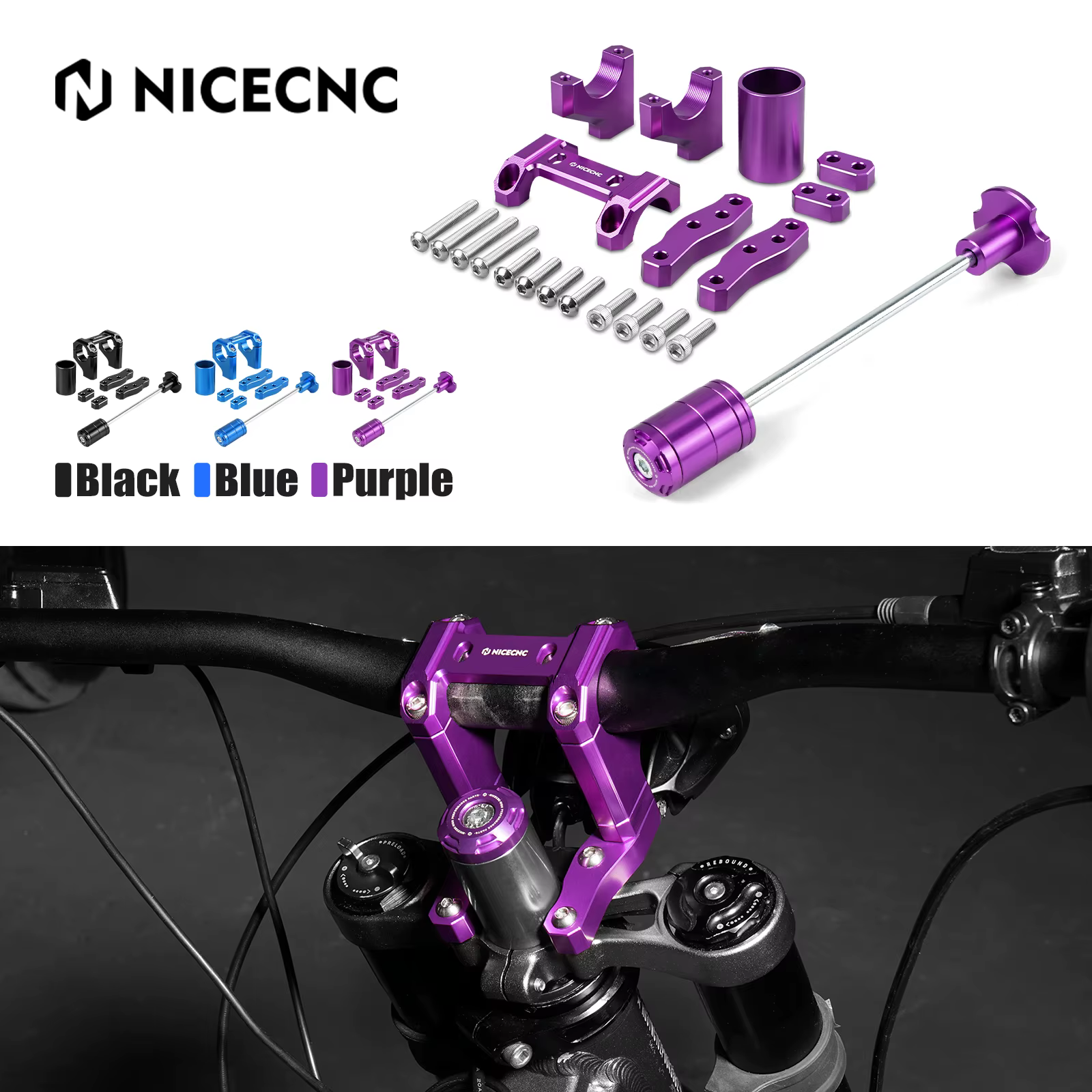 NICECNC pour 2024 Surron Light Bee X S L1E vélo de saleté électrique barre de guidon avant support de montage fourche Kit de noyau de Suspension