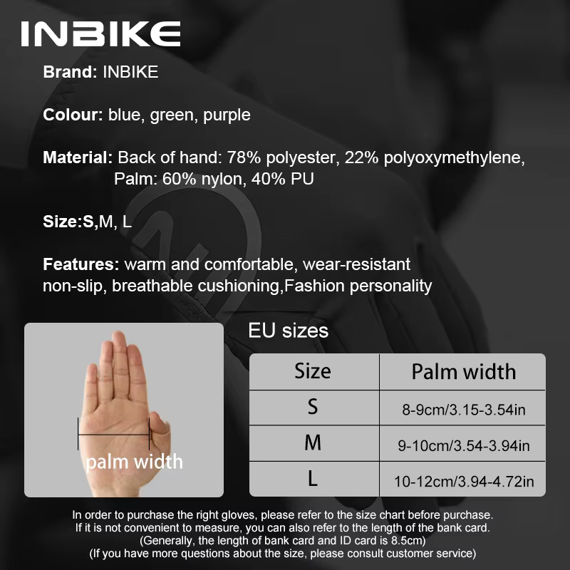 INBIKE gants thermiques VTT pour hommes et femmes compatibles avec écran tactile