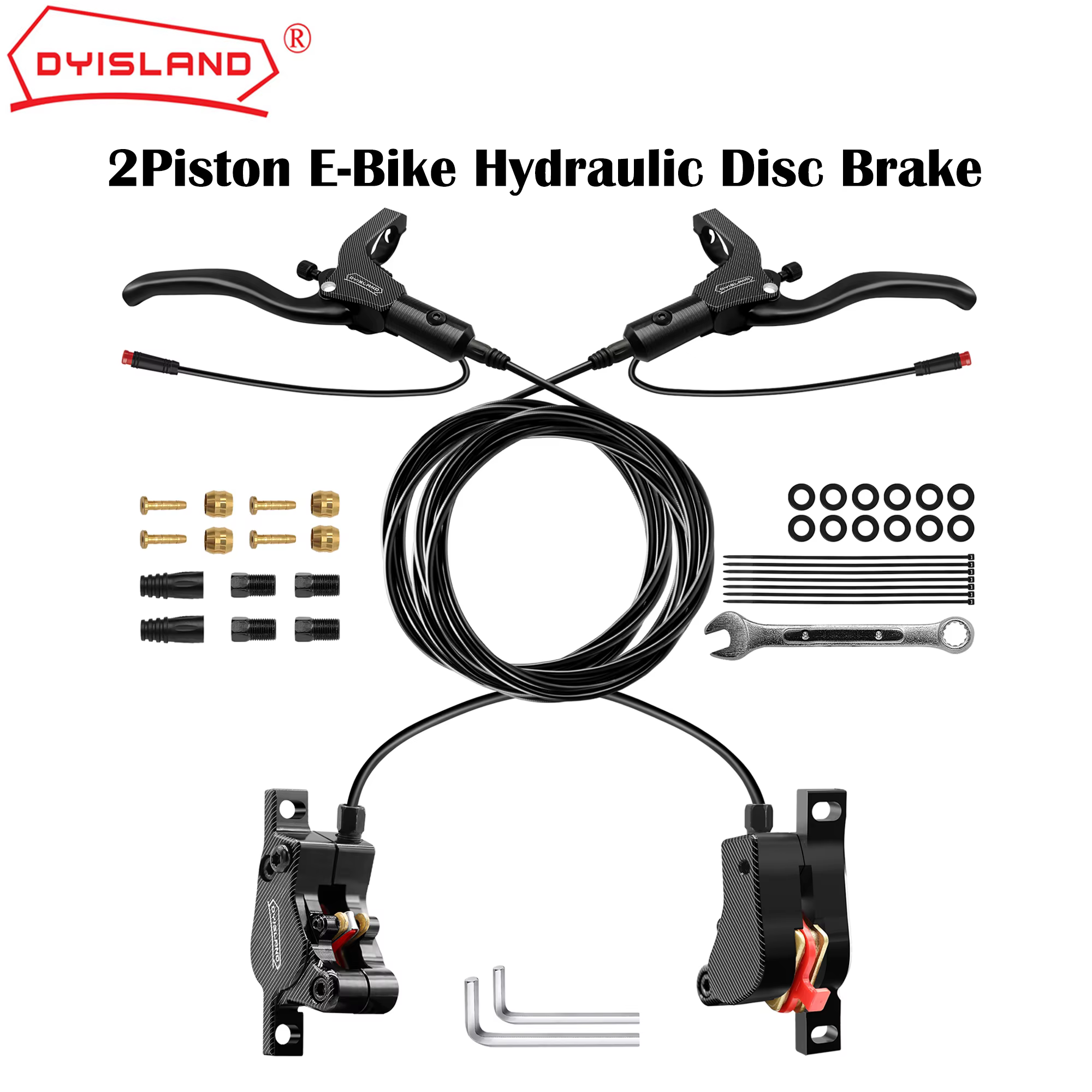 Ensemble de freins à disque hydrauliques pour vélo électrique DYISLAND LD200 2 pistons