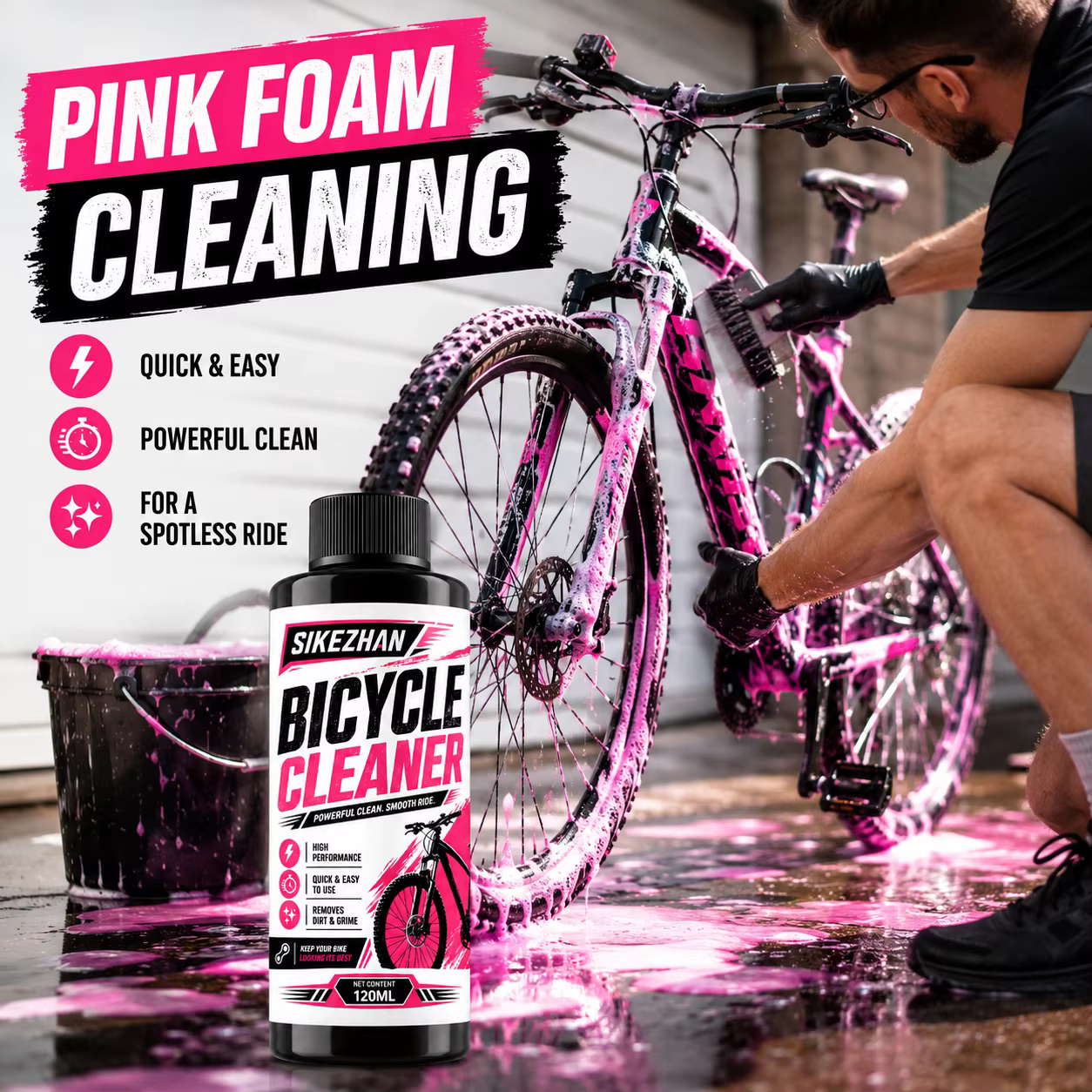 Nettoyant pour transmission de vélo 100 ml, liquide de nettoyage et d'entretien de chaîne de vélo, dégraissant en spray, nettoyant pour chaîne de vélo, dégraissant pour vélo