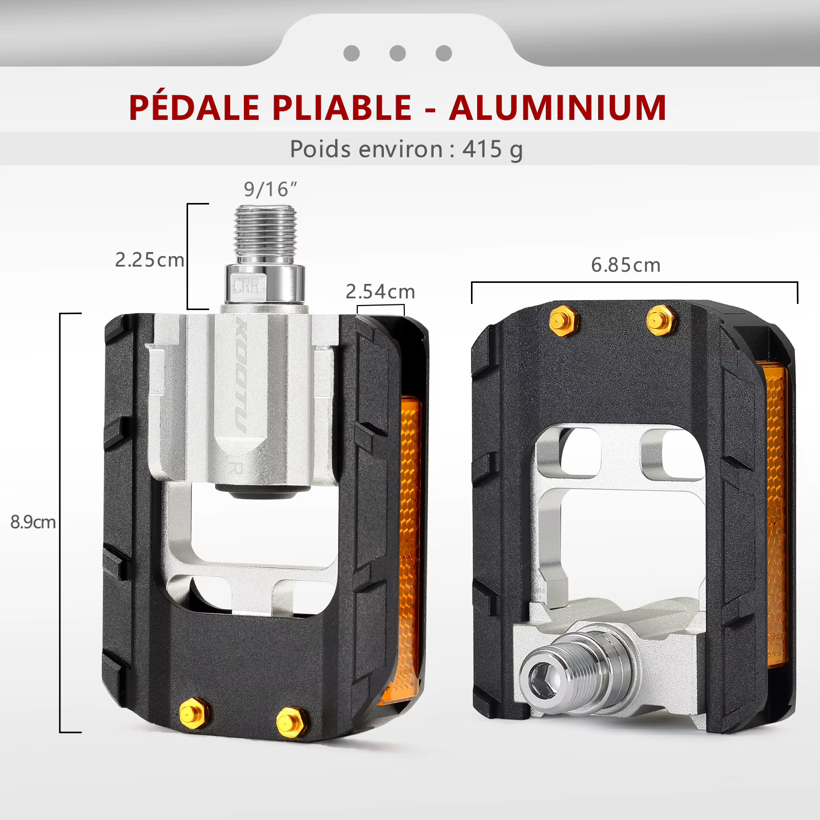 SAVA-Pédale de vélo pliable coordonnante, accessoires de vélo universels, 9/16