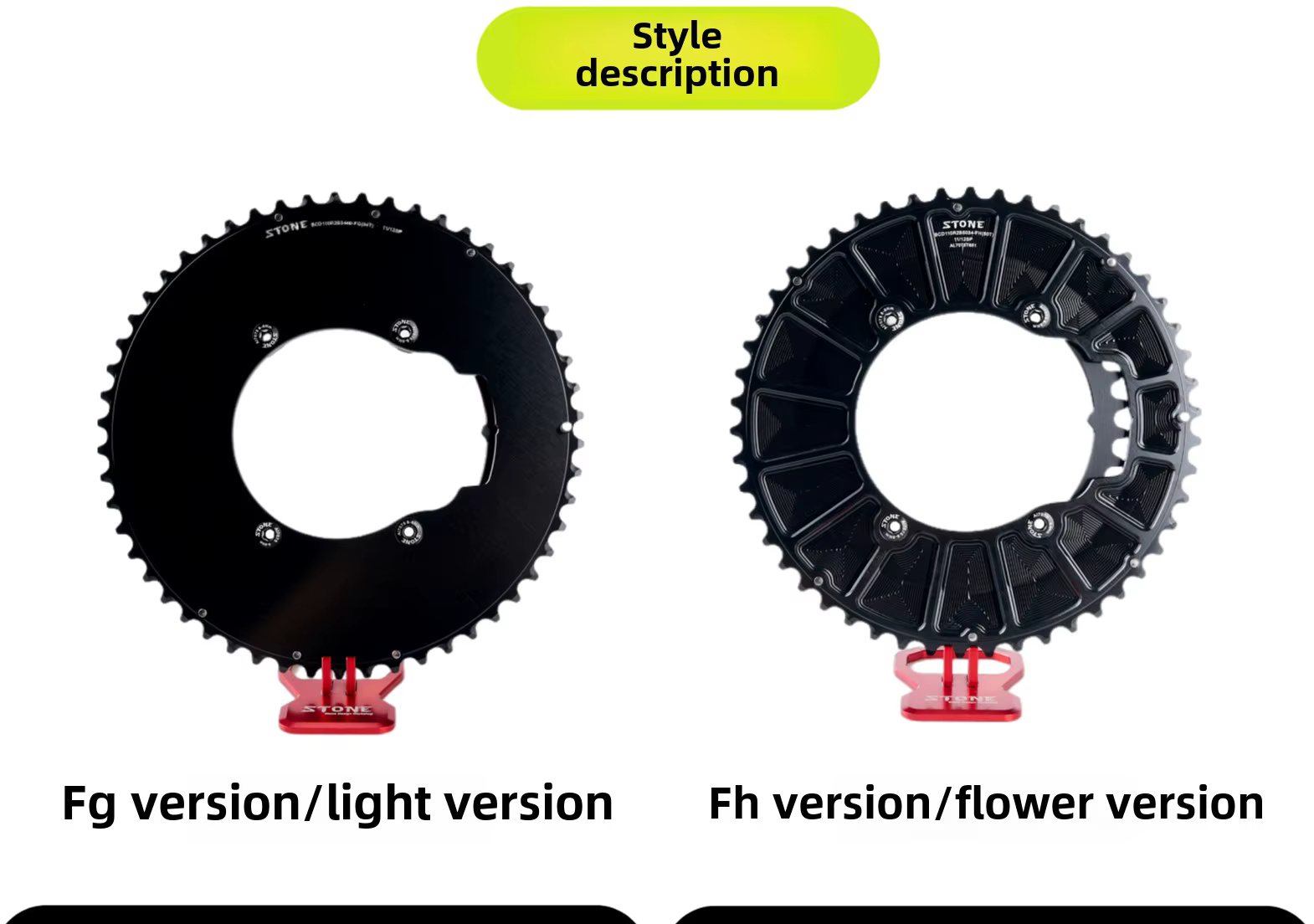 STONE 110bcd Double plateau rond pour vélo de route 105 R7100 UT R8100 R9200 52 36T 53 39T 54 40T 55 40T 2X