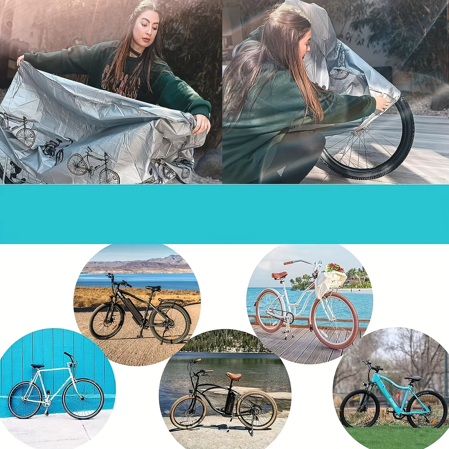 Housse de vélo imperméable et anti-poussière pour une utilisation intérieure et extérieure