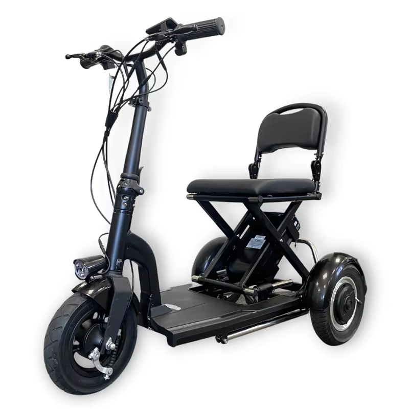 Trottinette de mobilité pliante légère à 3 roues pour personnes âgées avec dossier pliable/support de sac 300w Tricycle électrique voiture adultes