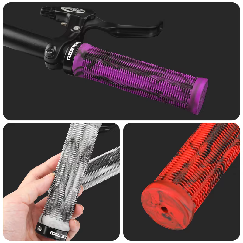 RIDERACE poignées de vélo verrouillage sur VTT poignée de barre couverture ergonomique couleur mixte antichoc TPR