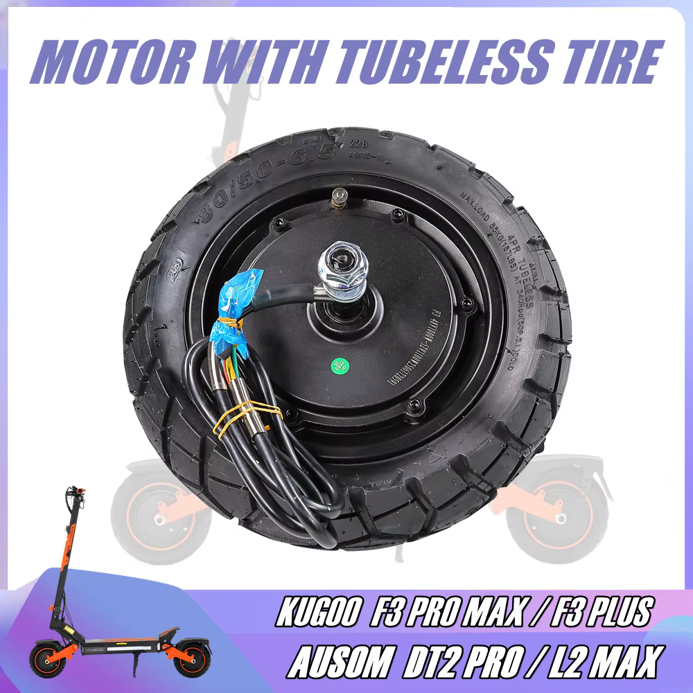 Moteur universel avec pneu tubeless pour trottinette électrique AUSOM DT2 PRO / L2 MAX / KUGOO F3 PRO MAX / F3 PLUS 48V 52V Avant et Arrière