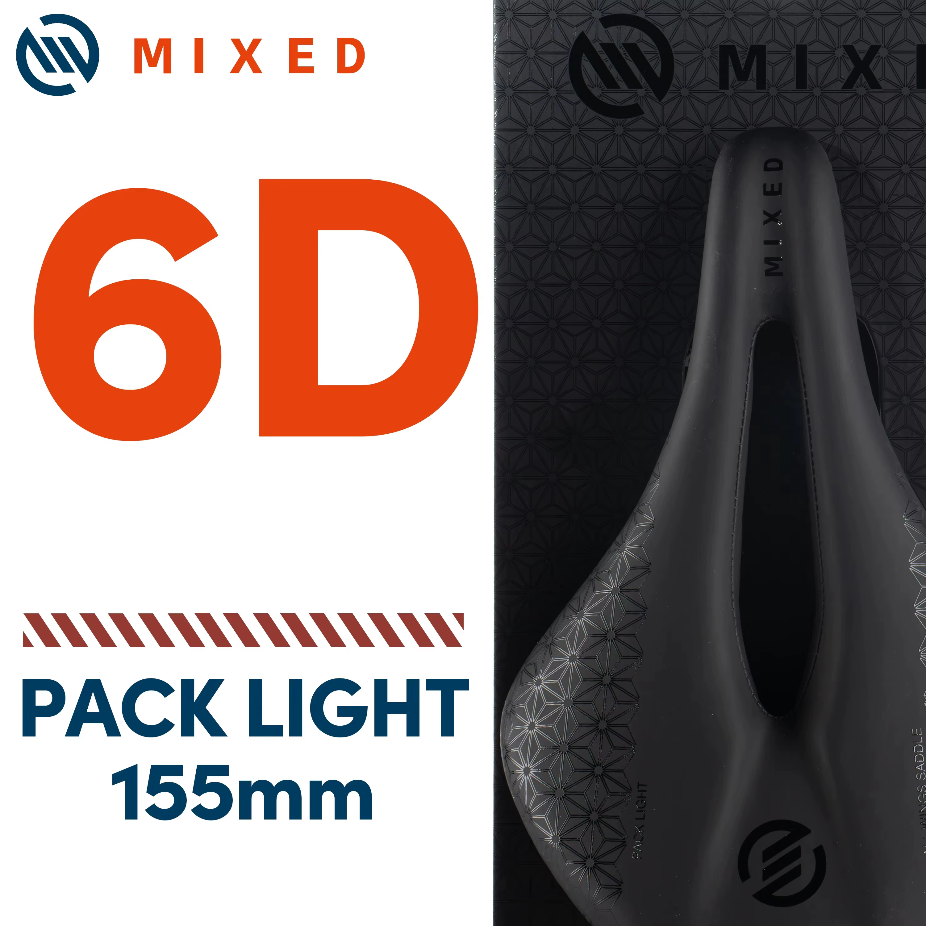 Selles de vélo en carbone 6D mixtes 155 mm pour route et VTT – Pack de sièges légers et confortables pour vélos de course