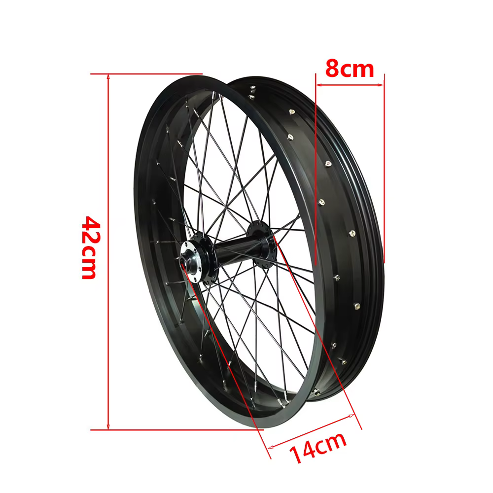 Jeu de roues avant de vélo en aluminium 20x4.0 avec 36 rayons pour accessoires de vélos Fatbike