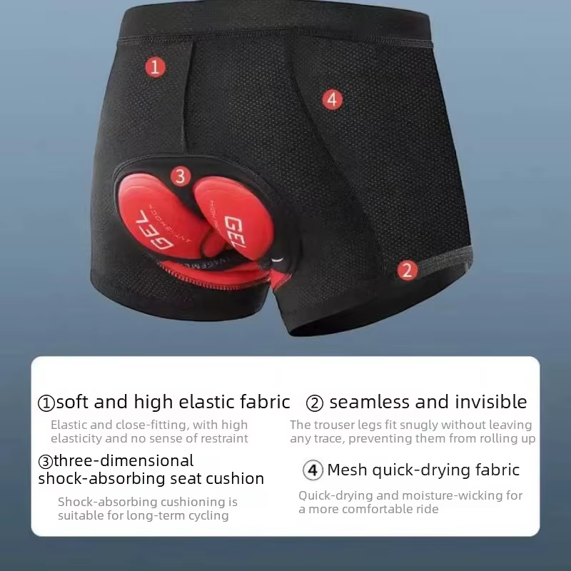 Sous-vêtements de cyclisme pour hommes avec coussinets en gel 5D