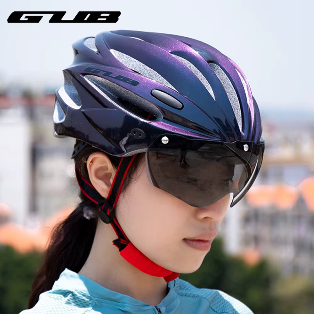 Casque de vélo GUB avec lunettes magnétiques coupe-vent
