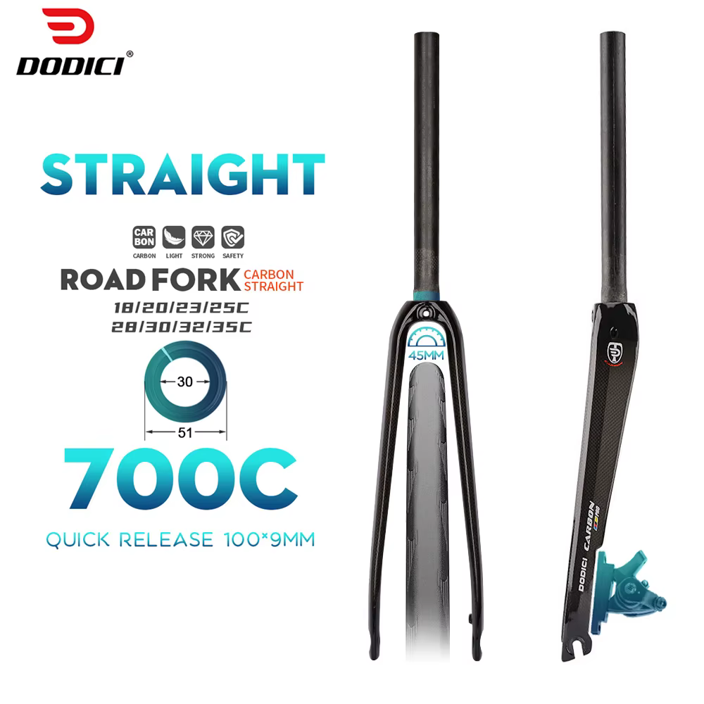 DODICI fourche avant de vélo ultralégère en Fiber de carbone Tube droit