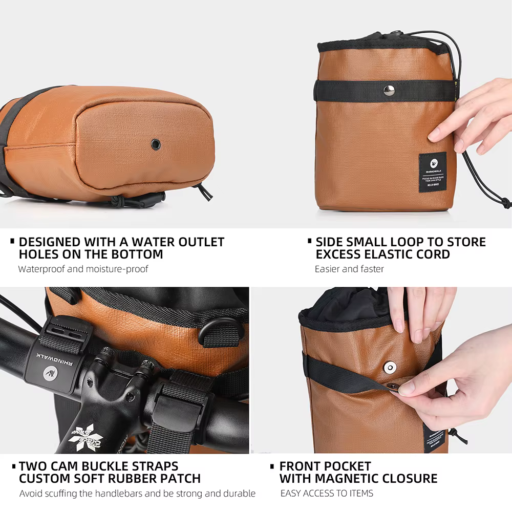 Sacoche de guidon de vélo Rhinowalk couleur Morandi 2