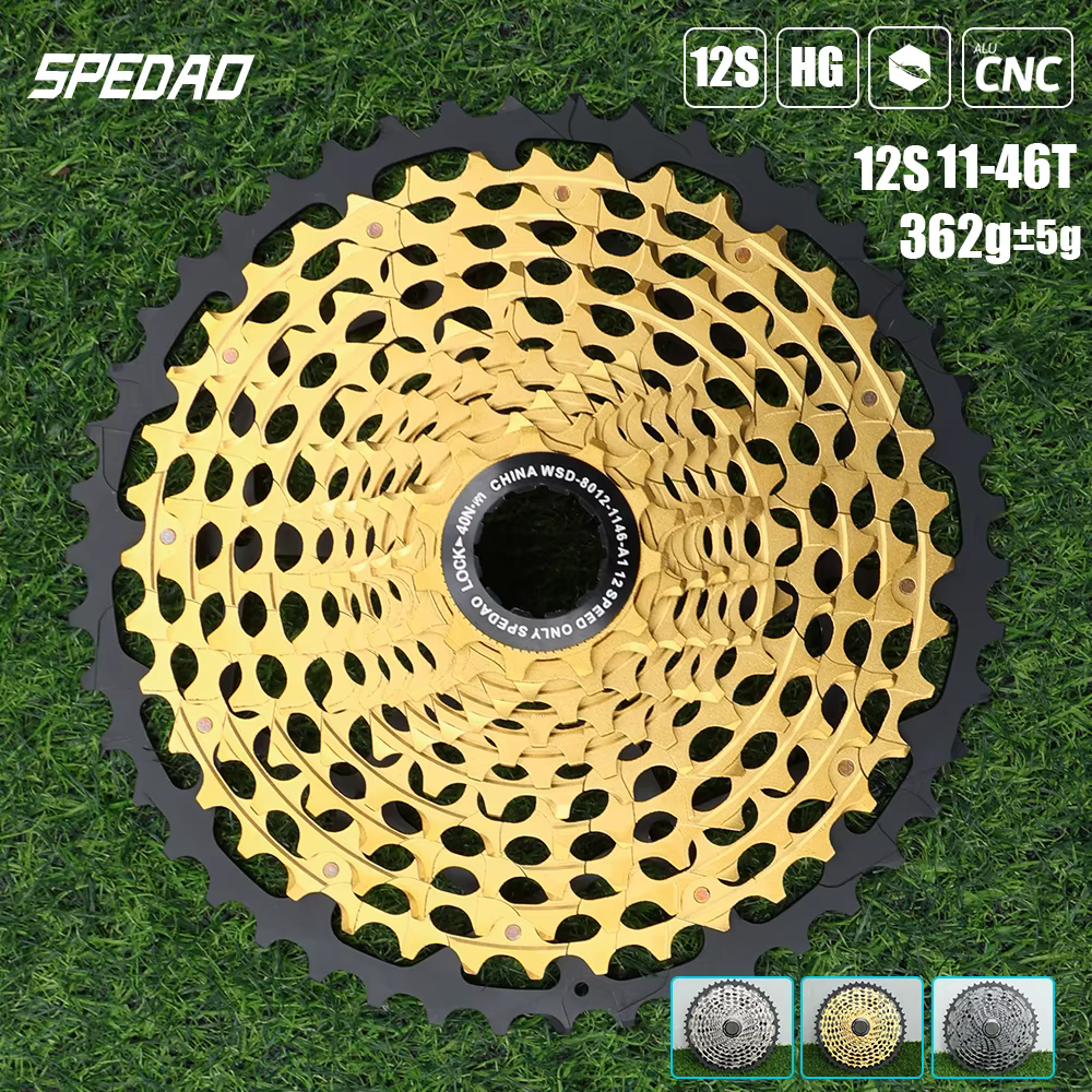 Cassette de vélo de route et VTT SPEDAO 2026 12S 11-46T 11S 11-42T Super Légère 325g en Acier CNC pour moyeu HG Pièces de cyclisme