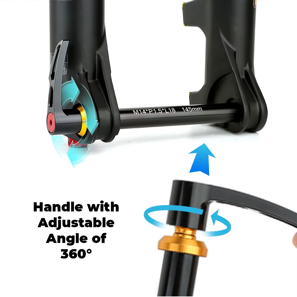 BOLANY vélo tige d'essieu à dégagement rapide vélo M15 145/150/155mm fourche avant cadre de vélo Angle réglable à travers l'essieu tige accessoires