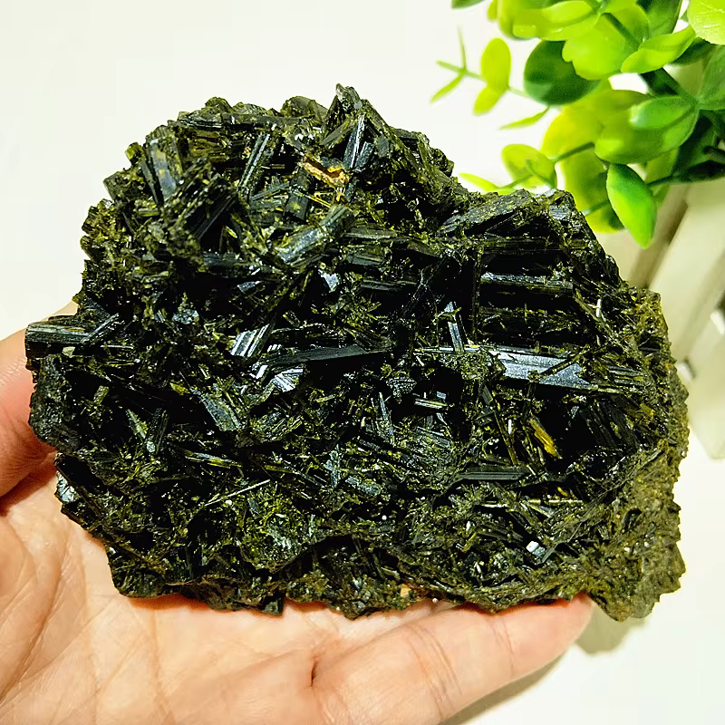 Cristal naturel Verdelite vert Tourmal pierre minérale gemmes méditation spirituelle exorcisme Feng Shui décoration de la maison