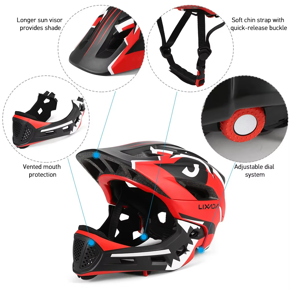 Casque de vélo intégral amovible pour enfants