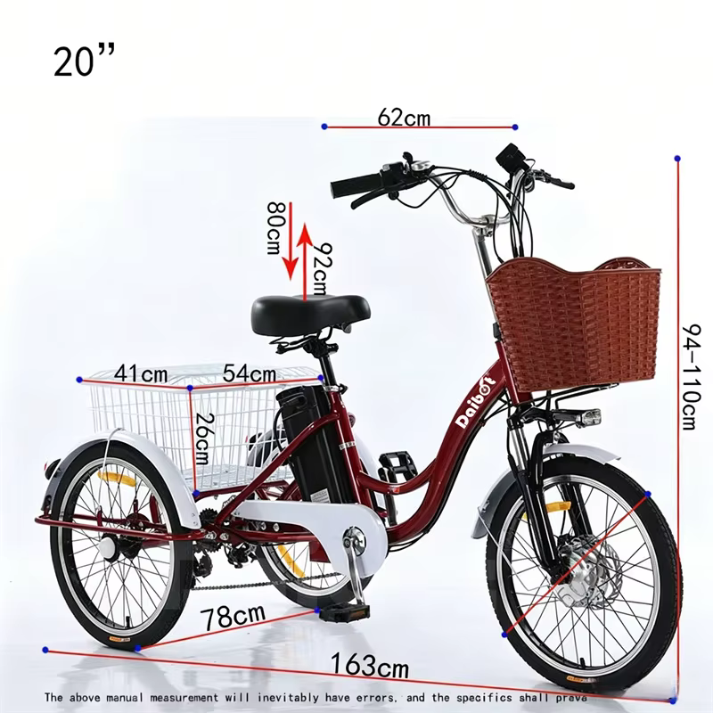Tricycle électrique adulte à 3 roues