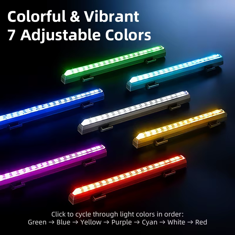 Feu arrière de vélo ESLNF RGB à fixation sur rail de selle