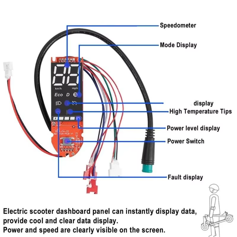 Vitesse en temps réel affichage batterie pour le tableau bord électronique M365 Electric Scooter Metter avec étanche
