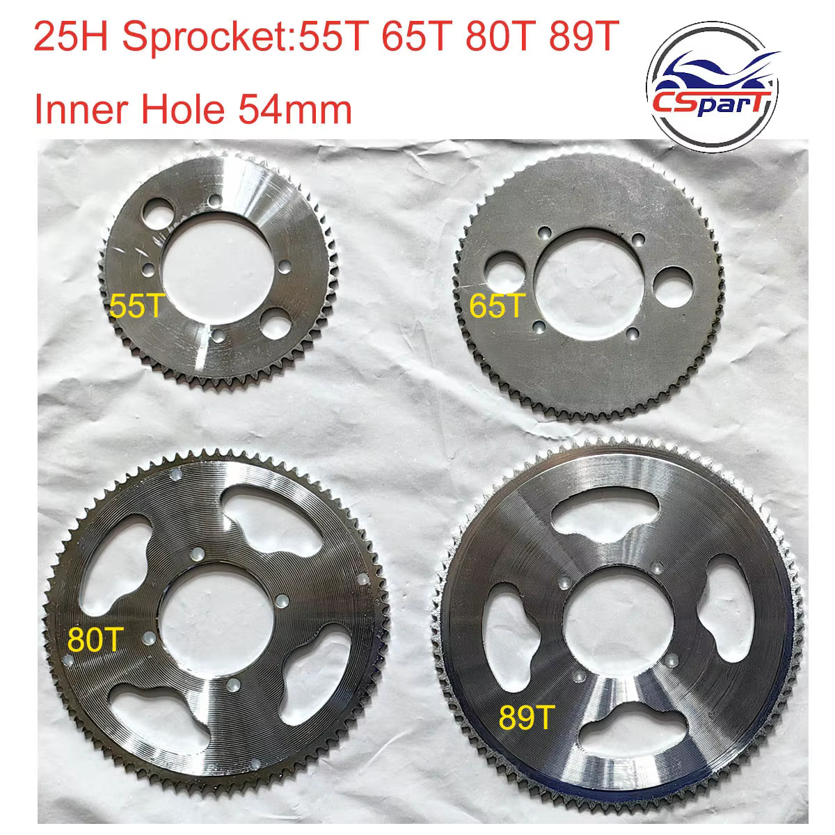 Pignon arrière 25H 55 65 80 89 dents 55T 65T 80T 89T 54MM pour Razor EVO x-treme IZIP E Scooter à gaz Mini Moto