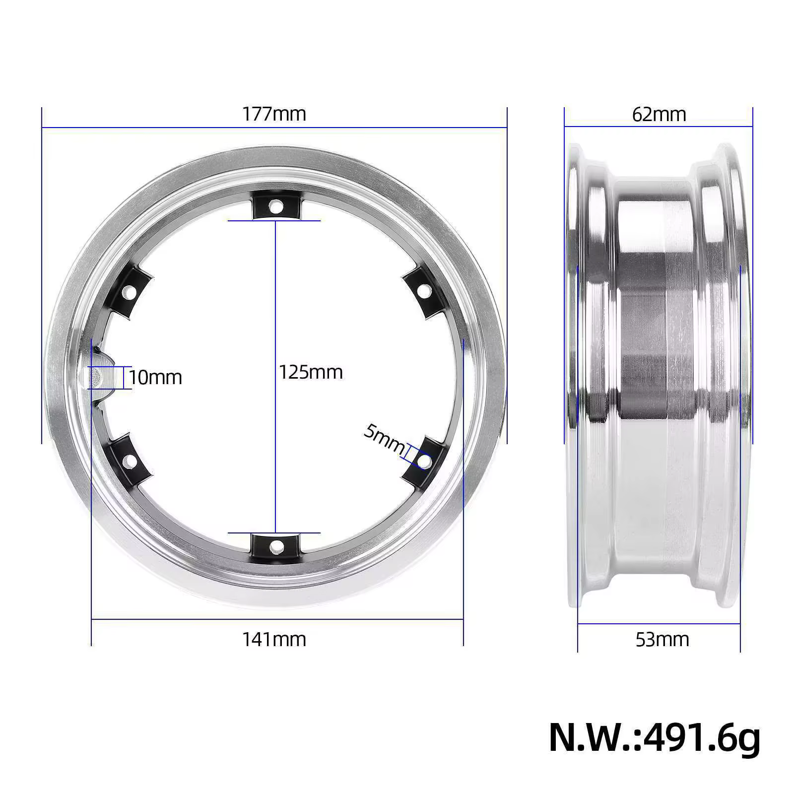 Jante de roue de moteur à double entraînement 10x2.70-6.5 pour scooter électrique de 10 pouces Dualtron 3 Speedway5 DT3 avec valve d'air-accessoire de moyeu