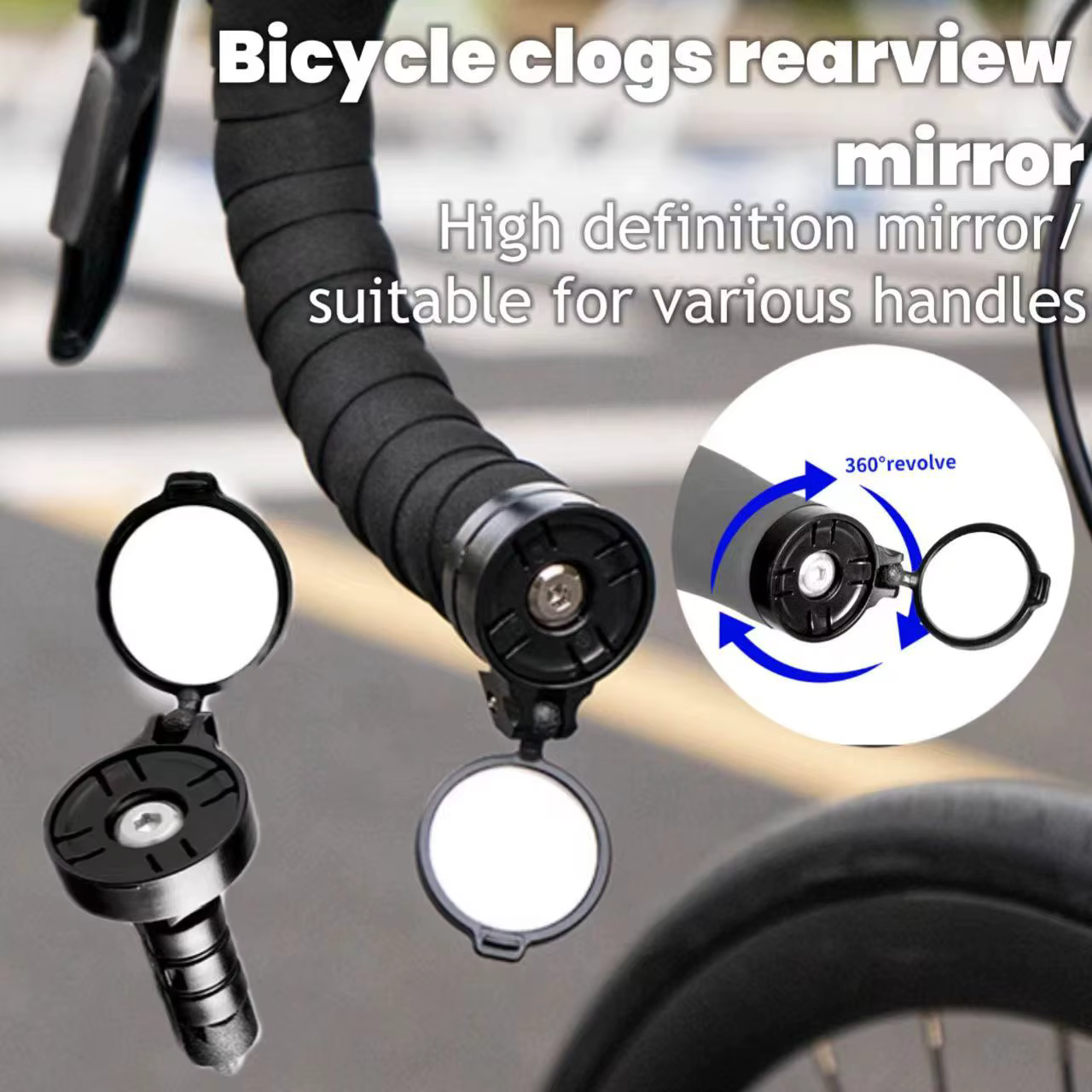 Rétroviseur de vélo, miroir convexe en acrylique pour la conduite en extérieur