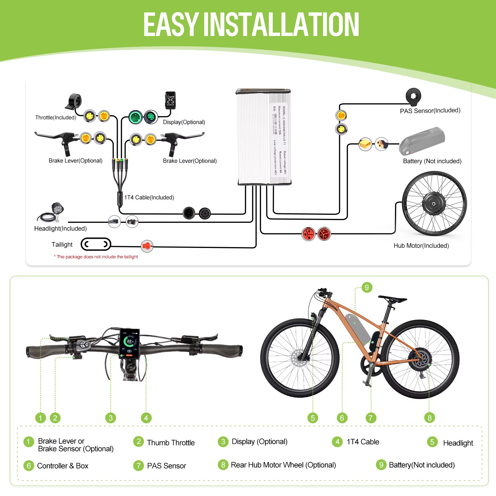 Bafang 750W Kit de vélo électrique moteur de moyeu de roue motrice arrière