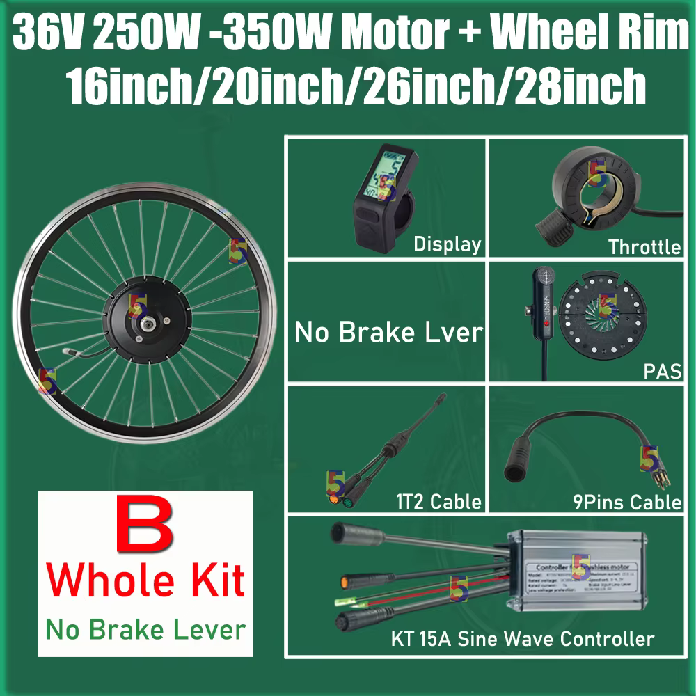 Moteur de jante de roue intégré 16 pouces/20 pouces/26 pouces/28 pouces