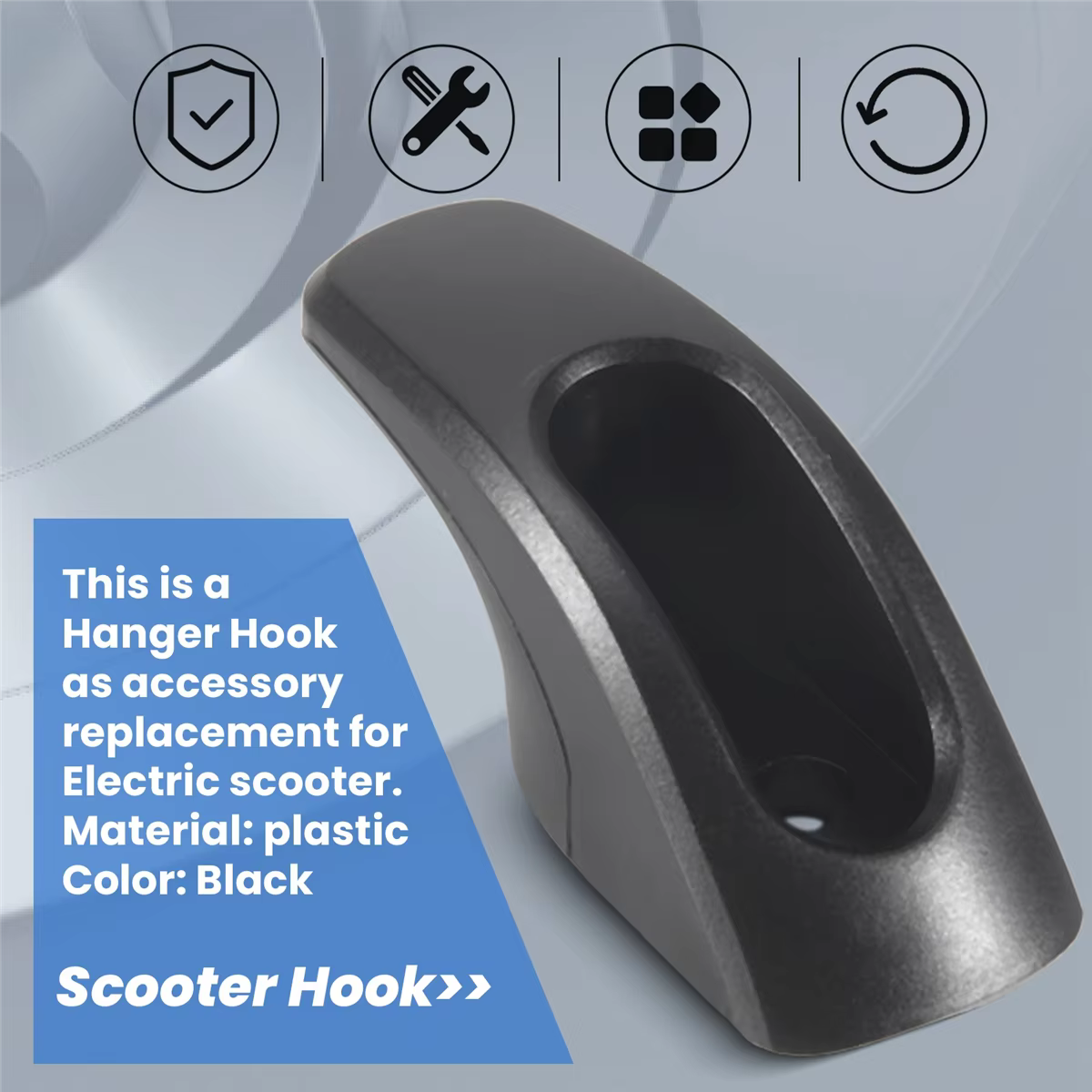 # Crochet de suspension Flexible en métal de mise à niveau de 164M pour remplacement de Scooter électrique Ninebot Segway Es1 Es2 Es3 Es4 (noir)