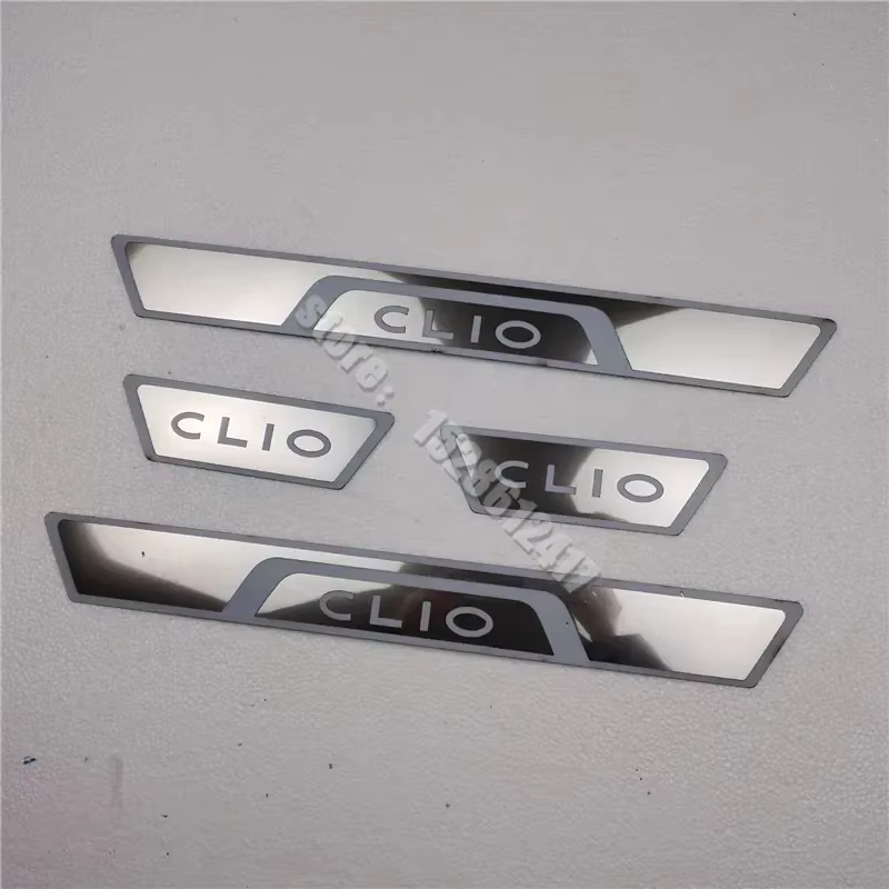 Accessoires de voiture pour Renault CLIO IV V CLIO 4 5 RS 2014 ~ 2024, plaque de seuil de porte en acier inoxydable, garniture de pédale de protection