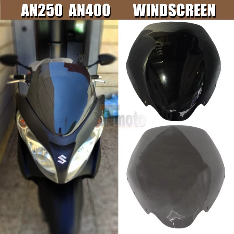 Pare-brise court noir pour moto et scooter