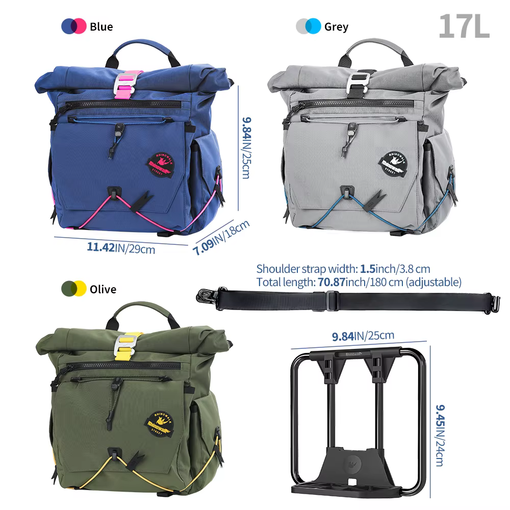 Sac de guidon de vélo Rhinowalk à dégagement rapide avec cadre de support