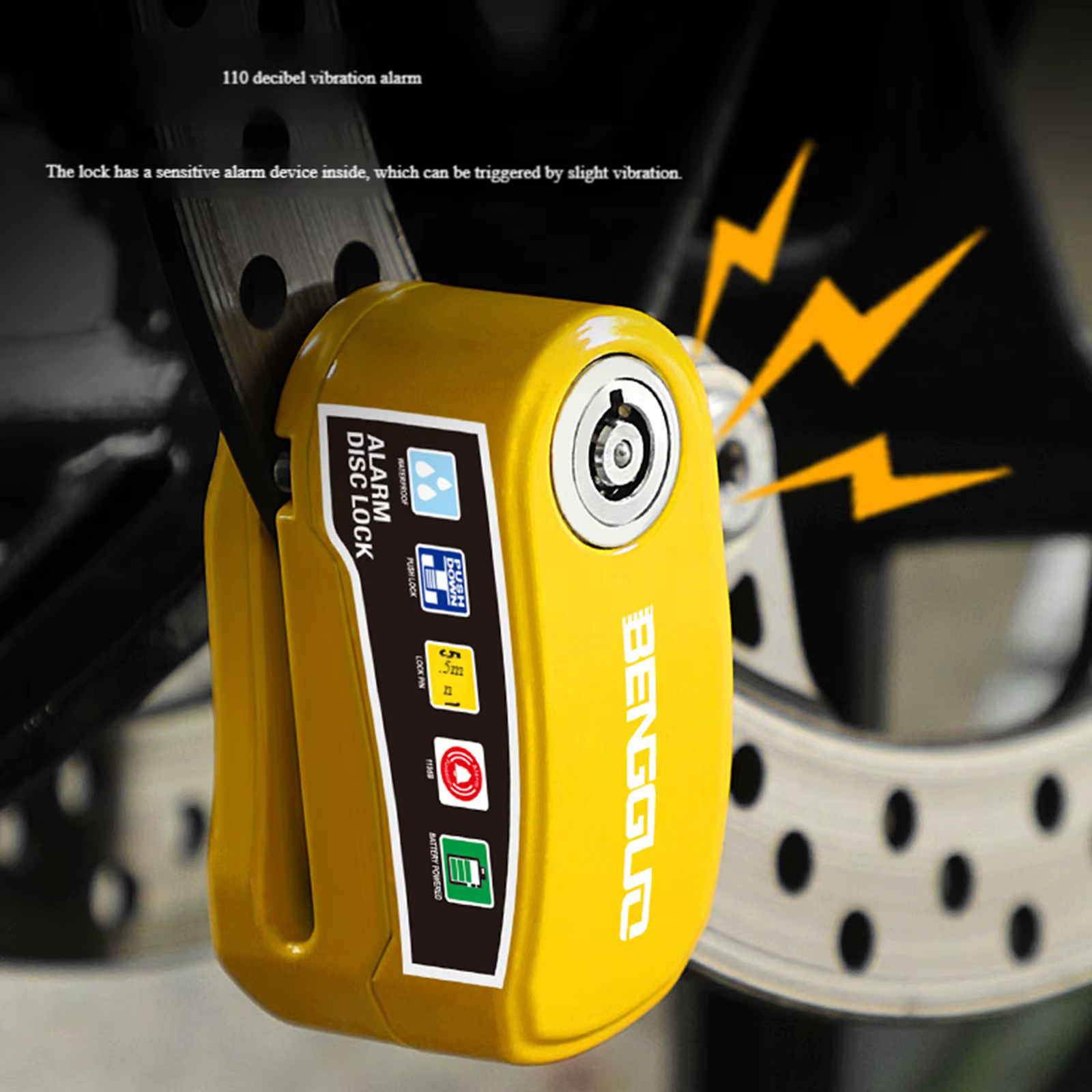 Antivol de disque de frein pour vélo avec 2 clés