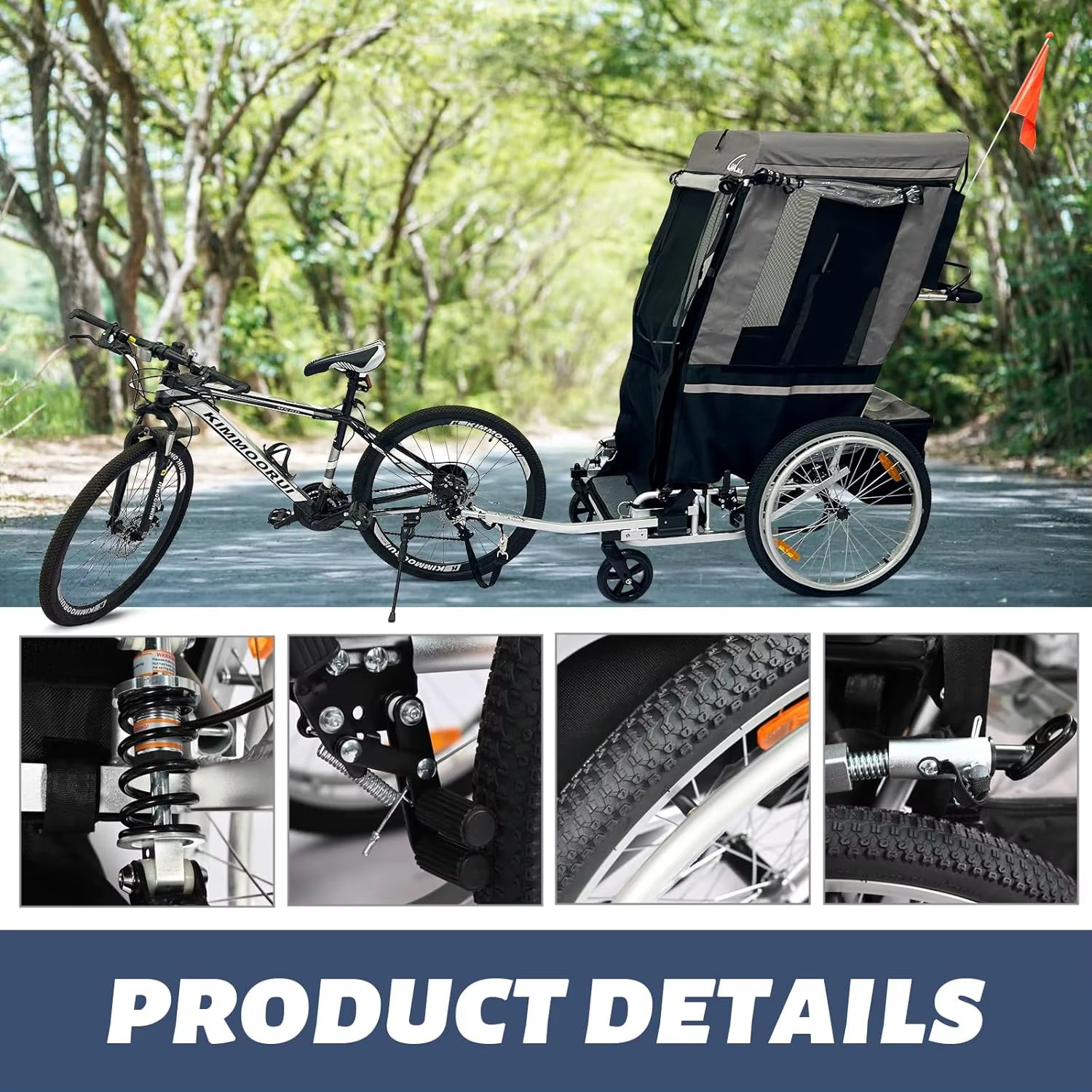 Remorque de vélo pliable 2 en 1