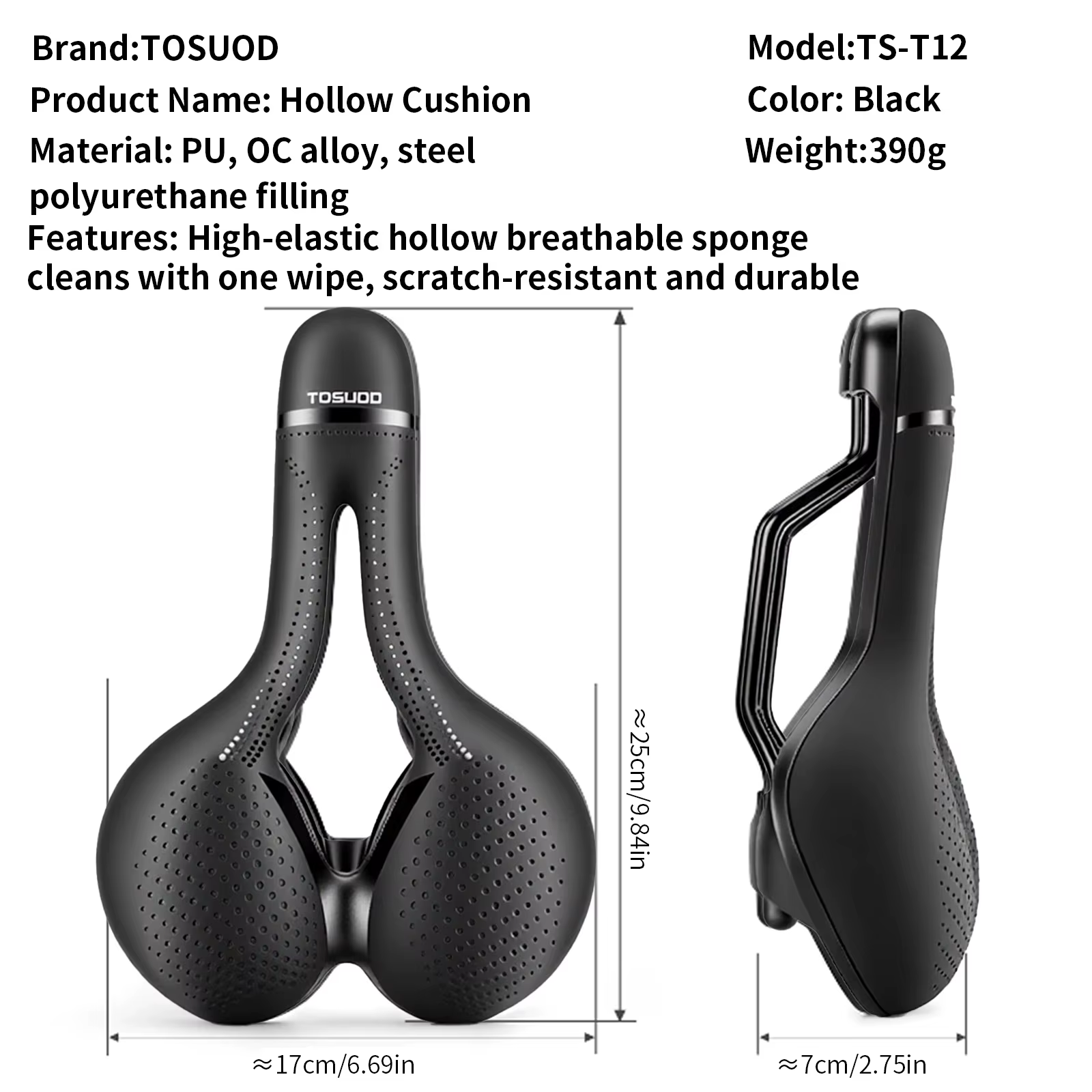 TOSUOD selle de vélo creuse respirante hommes femmes vtt