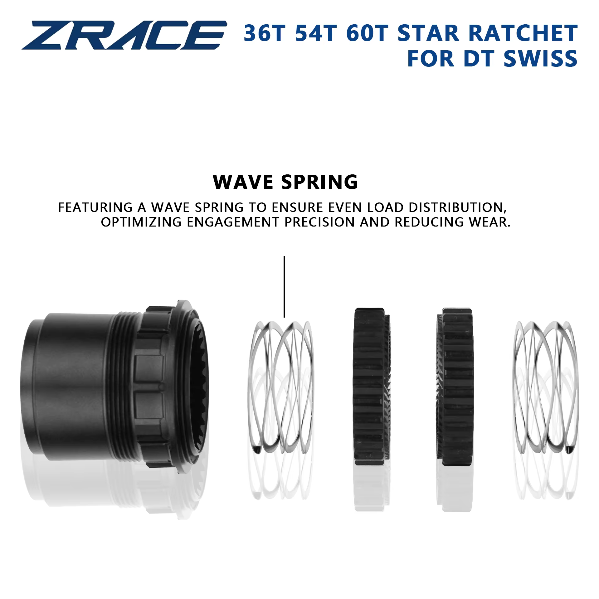 Kit de service de mise à niveau ZRACE Star Ratchet avec revêtement DLC 36T 54T 60T pour moyeu arrière DT Swiss 180 240 350, pièce de rechange à haute performance