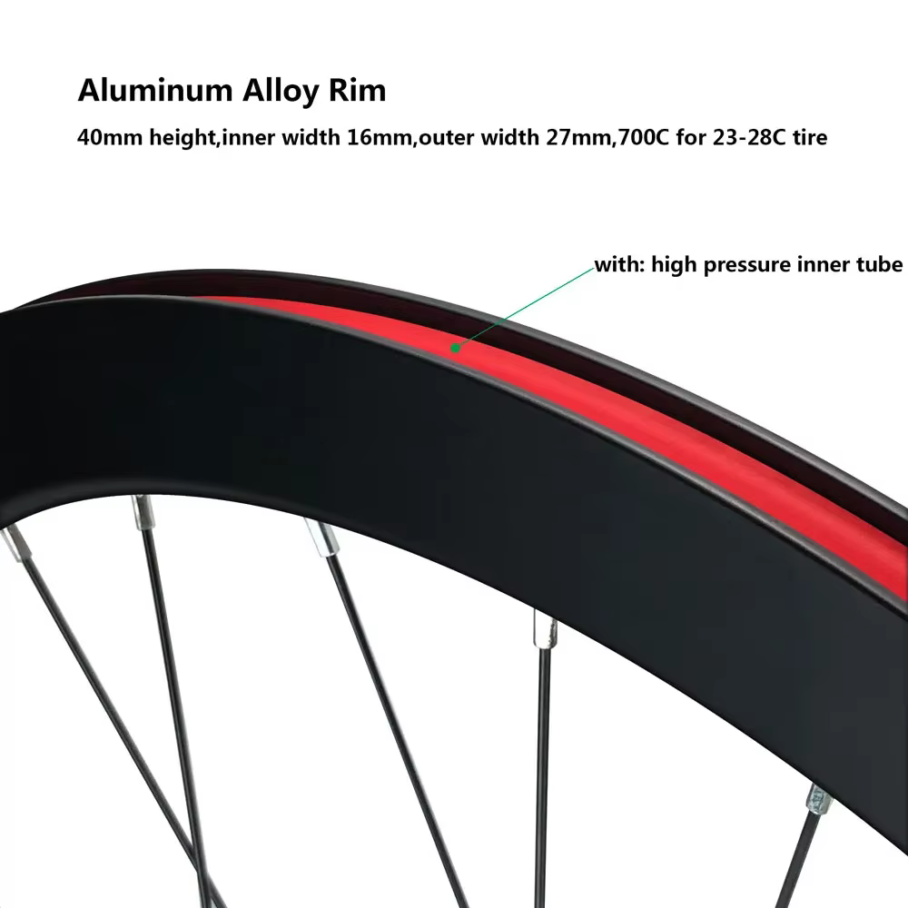 Jeu de roues MAGICBROS Fixie pour vélo de piste, freins V, 40MM 60MM, roues clincher pour vélo à vitesse unique, jeu de roues 700C pour vélo à pignon fixe