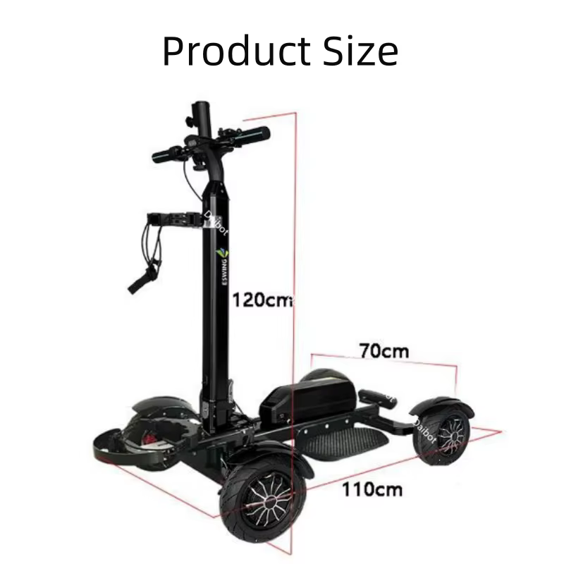 Trottinette électrique puissante et solide amovible avec chariot de Golf 4 roues Scooters électriques Scooter de mobilité de voyage tout Terrain