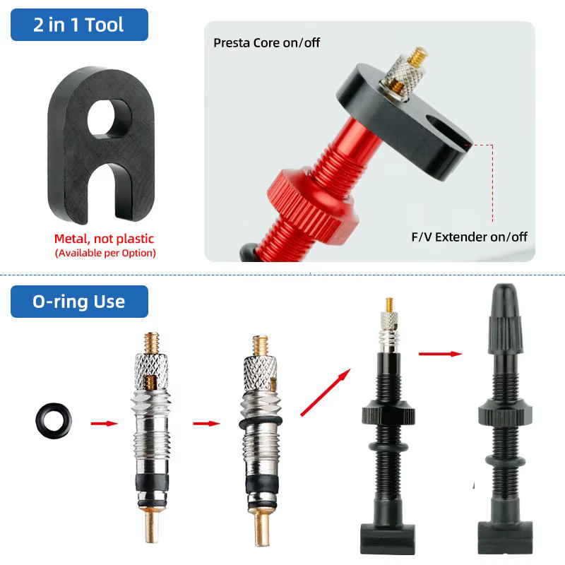 Deemount Presta noyau de Valve en laiton FV buse de remplacement vtt vélo de route Tubeless pièces de Service outil de retrait en alliage joint torique en option