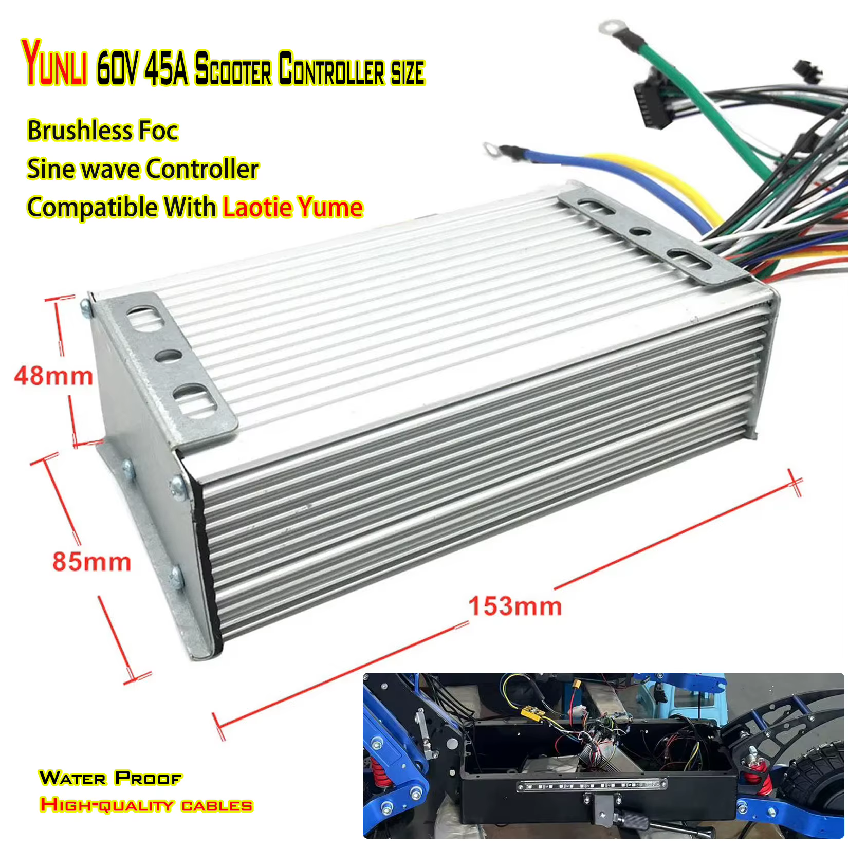 Halo Knight T107 Pro 60V 6000W 45A A/B contrôleur de vitesse de moteur de Scooter électrique accélérateur au doigt