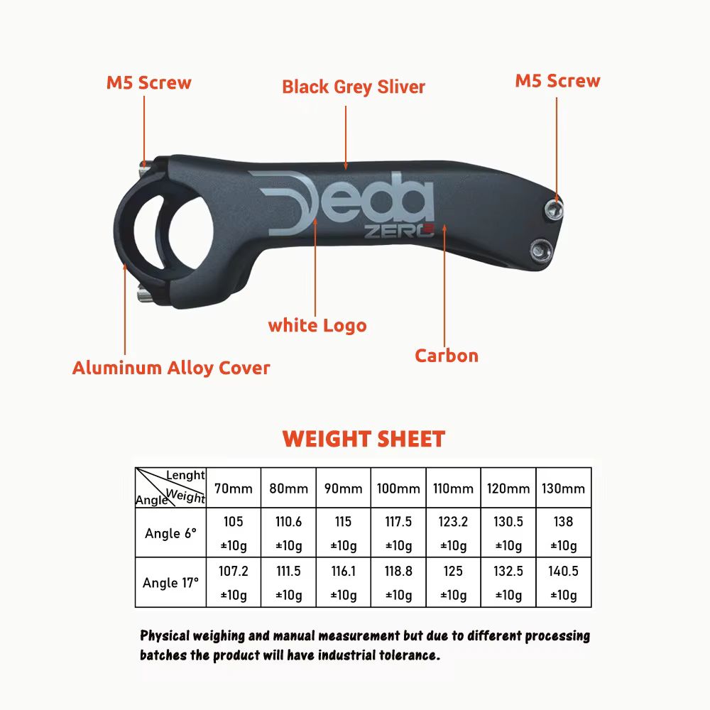 Nouveau logo JEDA noir/blanc 6 ° /17 ° Tige de vélo coudée 31.8 * 70-130mm pour VTT et vélo de route, en carbone intégral T1000, Pièces de vélo