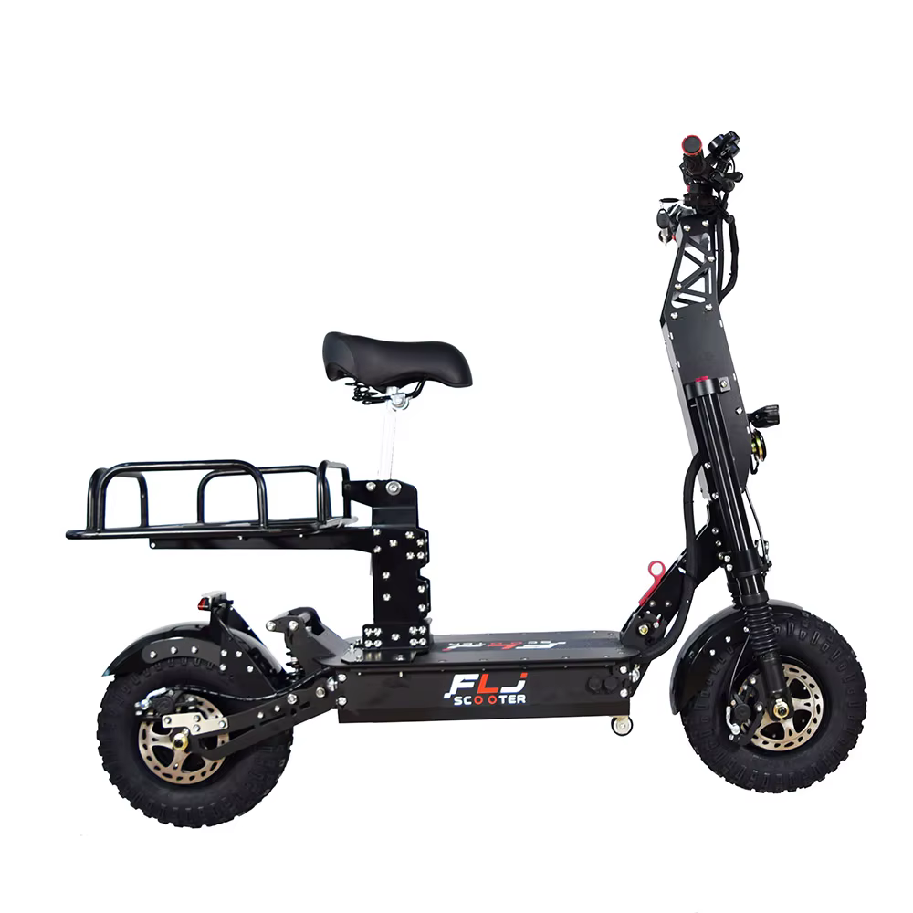 FLJ K14 14 pouces 8000W 60V gros roues skateboard scooter électrique avec poignée courte vitesse rapide 58MPH