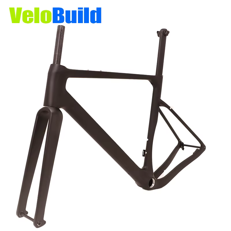 VELOBUILD 2025 nouveau carbone Aero gravier cadre de vélo fourche tige de selle T47 BB