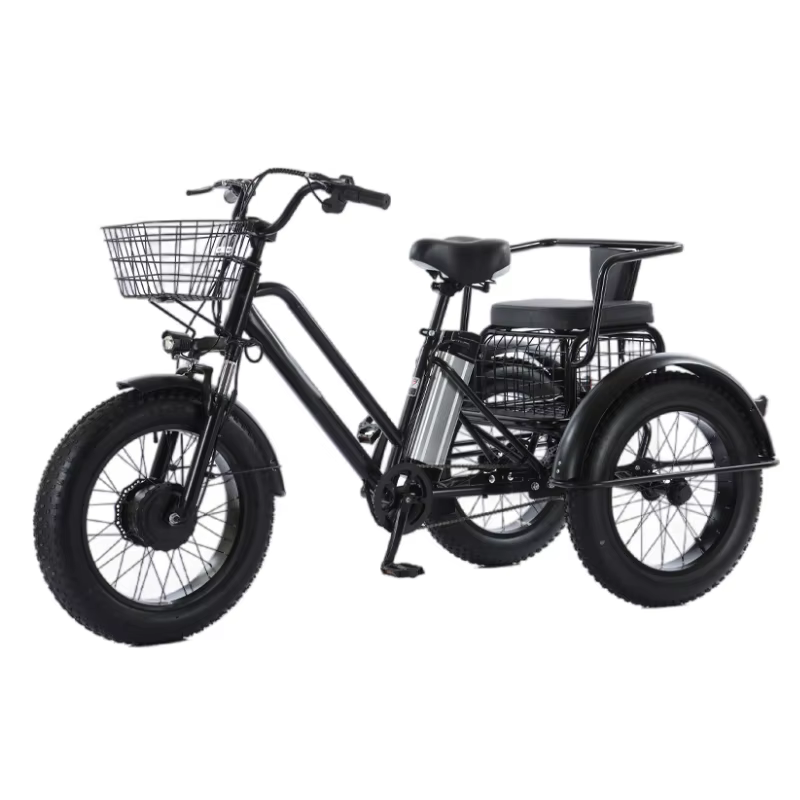 Tricycles électriques tout Terrain à gros pneus de 20 pouces pour adultes 48V 500W vélo électrique à trois roues avec siège de passager
