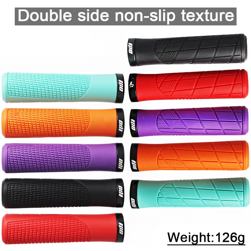 Poignées de guidon de vélo en caoutchouc souple avec verrouillage intégré