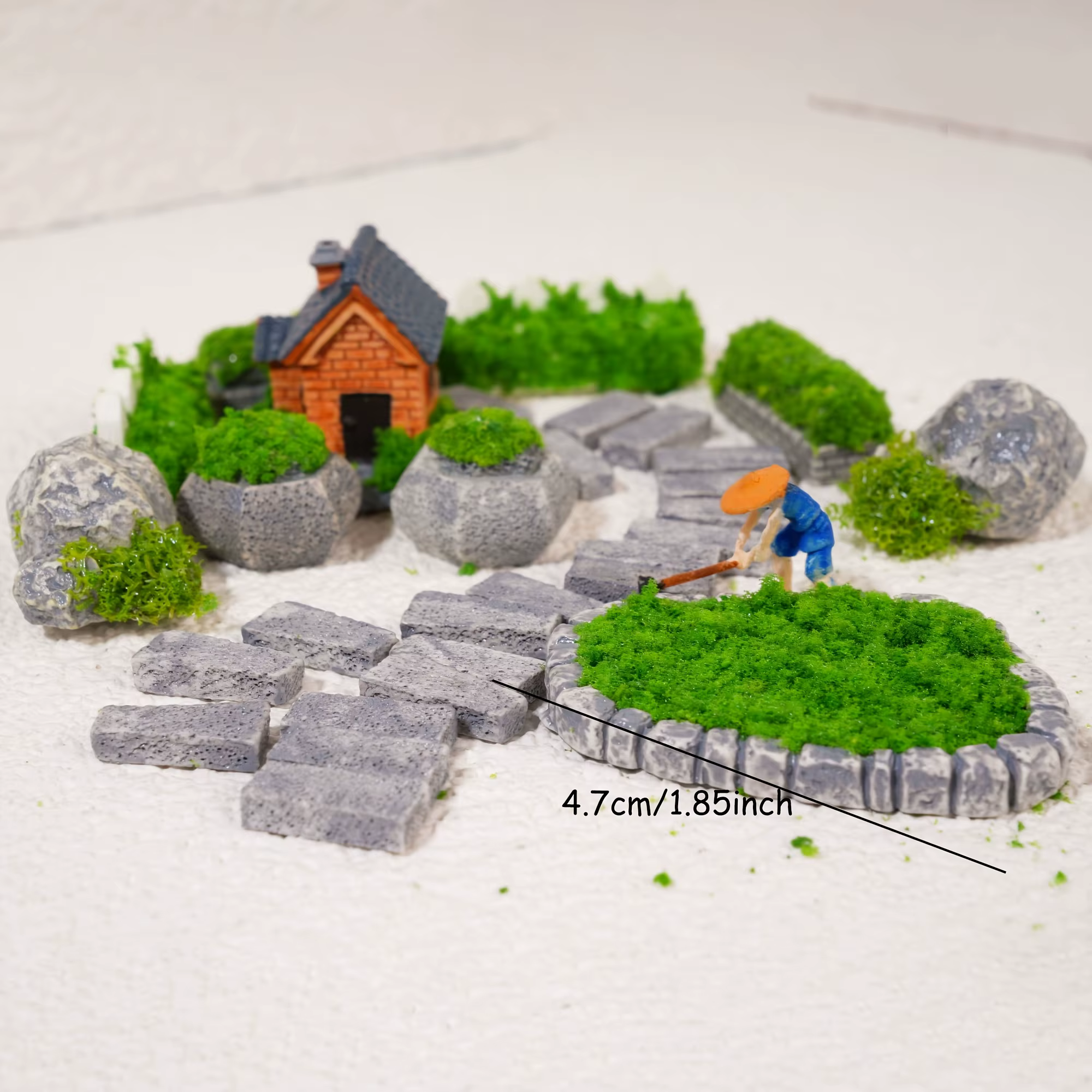 Ensemble d'accessoires de jardin Mini modèle 30 pièces, ensemble de maison Miniature, Micro décoration de paysage pour bricolage, décoration de jardin artisanale